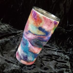 Multi-Color Swirl Glitter Tumbler Size 20 fl oz